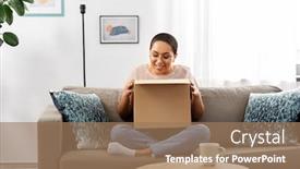  Presentation with african people - Audience pleasing PPT theme consisting of delivery-shipping-and-people-concept backdrop and a coral colored foreground