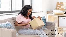  Presentation with shipping - Cool new slide set with delivery-shipping-and-people-concept backdrop and a coral colored foreground