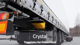  Presentation with farming irrigation canals tractor - Colorful PPT layouts enhanced with delivery van - image of tractor backdrop and a dark gray colored foreground