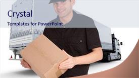  Presentation with truck - Theme with delivery van - isolated image of a messenger background and a lemonade colored foreground