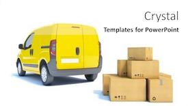  Presentation with delivery van - Theme featuring delivery-van-with-a-paper background and a white colored foreground