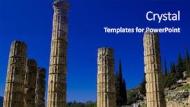  Presentation with temple - Amazing presentation theme having delphi greece apollo temple backdrop and a navy blue colored foreground
