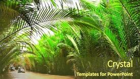  Presentation with mekong delta - PPT layouts featuring delta of mekong river vietnam background and a tawny brown colored foreground