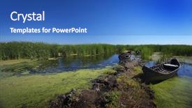  Presentation with danube delta - Audience pleasing presentation design consisting of delta of the river danube backdrop and a teal colored foreground