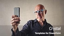  Presentation with selfie - PPT theme enhanced with delusions - disappointed doing a selfie background and a  colored foreground