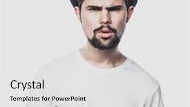  Presentation with black - PPT layouts featuring delusions - portrait of bearded guy wearing background and a light gray colored foreground