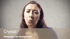  Presentation with someone researching from a computer - PPT theme enhanced with delusions - woman pitying on someone background and a  colored foreground