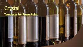  Presentation with bottles - Slides having demand product - line of wine bottles close-up background and a tawny brown colored foreground