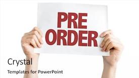  Presentation with order - Beautiful slide deck featuring demand product - pre order isolated on white backdrop and a white colored foreground