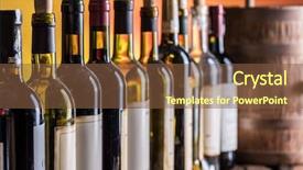  Presentation with oak - PPT theme with demand product - wine bottles in row background and a tawny brown colored foreground