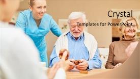  Presentation with home care - Presentation design consisting of dementia in the puzzle background and a coral colored foreground