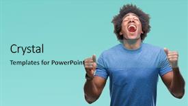  Presentation with afro - Theme with demention - afro american man over isolated background and a  colored foreground