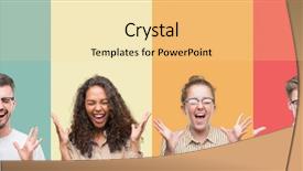  Presentation with people collage - Audience pleasing PPT layouts consisting of demention - collage of a group backdrop and a  colored foreground