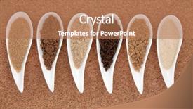  Presentation with crystal sugar - Theme having demerara muscovado granulated molasses background and a coral colored foreground
