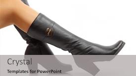  Presentation with feet - Slide set with demi-shoes-on-woman-s background and a light gray colored foreground