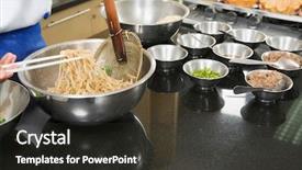  Presentation with chopstick - Presentation having demo - chef hand holding and stir background and a dark gray colored foreground