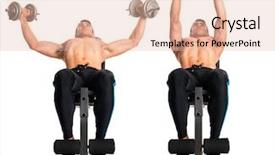  Presentation with tape recorder studio - Slide deck having demo - dumbbell chest fly studio composite background and a  colored foreground