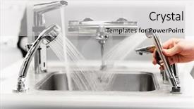  Presentation with water - Cool new PPT layouts with demo - set of water mixing faucets backdrop and a white colored foreground