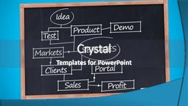  Presentation with blue business - Colorful PPT layouts enhanced with demo product - words about business written backdrop and a  colored foreground