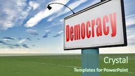  Presentation with democracy - Beautiful presentation featuring democracy and political freedom power backdrop and a tawny brown colored foreground