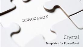  Presentation with democracy - Presentation theme enhanced with democracy-text-written background and a sky blue colored foreground