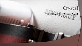  Presentation with democracy - PPT layouts having democracy-word-written background and a white colored foreground
