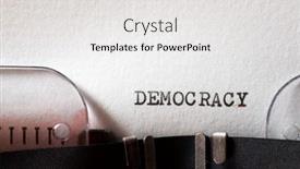  Presentation with democracy - Audience pleasing slide deck consisting of democracy-word-written backdrop and a white colored foreground