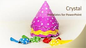  Presentation with celebrations - Presentation theme featuring democratic party - colorful hats and balloons background and a sky blue colored foreground