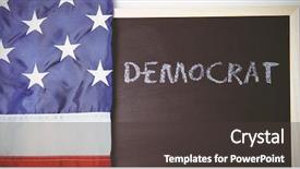  Presentation with chalkboard - Cool new slide deck with democratic party - democrat against american flag backdrop and a dark gray colored foreground