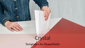  Presentation with vote - Colorful slide deck enhanced with democratic party - voter casting a vote backdrop and a red colored foreground