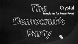  Presentation with party - Presentation theme enhanced with democratic party written on board background and a dark gray colored foreground