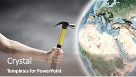  Presentation with nasa - PPT layouts having demography - close up of hammer background and a coral colored foreground