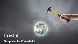  Presentation with close up elements - Audience pleasing slide deck consisting of demography - close up of hammer backdrop and a dark gray colored foreground