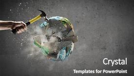  Presentation with demography - Presentation theme featuring demography - close up of hammer background and a dark gray colored foreground