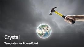  Presentation with close up elements - Colorful PPT layouts enhanced with demography - close up of hammer backdrop and a dark gray colored foreground