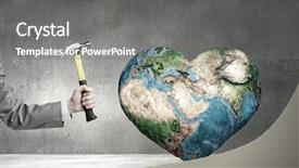  Presentation with human - Cool new PPT theme with demography - close up of hammer backdrop and a gray colored foreground