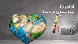  Presentation with close up elements - Presentation design enhanced with demography - close up of hammer background and a gray colored foreground