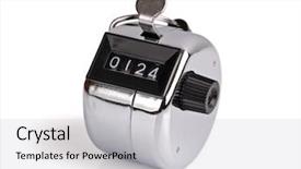  Presentation with demography - PPT theme having demography - hand held tally counter background and a light gray colored foreground