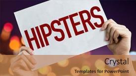  Presentation with light golden lights - Colorful slide set enhanced with demography - hipsters placard with night lights backdrop and a coral colored foreground