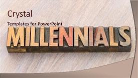  Presentation with millennial - PPT theme having demography - millennials millennial generation word abstract background and a lemonade colored foreground