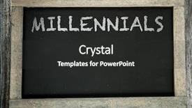  Presentation with millennials - Slides consisting of demography - millennials written on chalkboard background and a dark gray colored foreground
