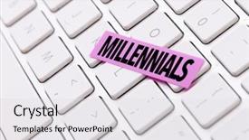  Presentation with millennials - Slide deck having demography - millennials background and a light gray colored foreground