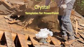  Presentation with asphalt - Slides with demolition and removal background and a tawny brown colored foreground