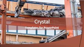  Presentation with building automation - Presentation theme having demolition of an office building background and a red colored foreground