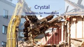  Presentation with old vs new - PPT layouts consisting of demolition of an old house background and a sky blue colored foreground