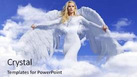  Presentation with fine art - Beautiful PPT layouts featuring demon - fine art photo backdrop and a sky blue colored foreground