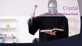  Presentation with demon - Slide deck with demon-judge-working background and a sky blue colored foreground