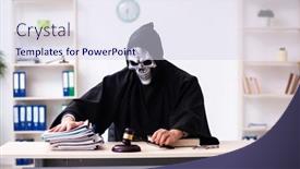  Presentation with demon - Audience pleasing presentation consisting of demon-judge-working backdrop and a sky blue colored foreground