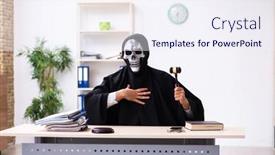  Presentation with demon - Slide set having demon-judge-working background and a sky blue colored foreground