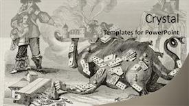  Presentation with demon - Colorful slide deck enhanced with monstrous - demon of gambling old illustration backdrop and a light gray colored foreground